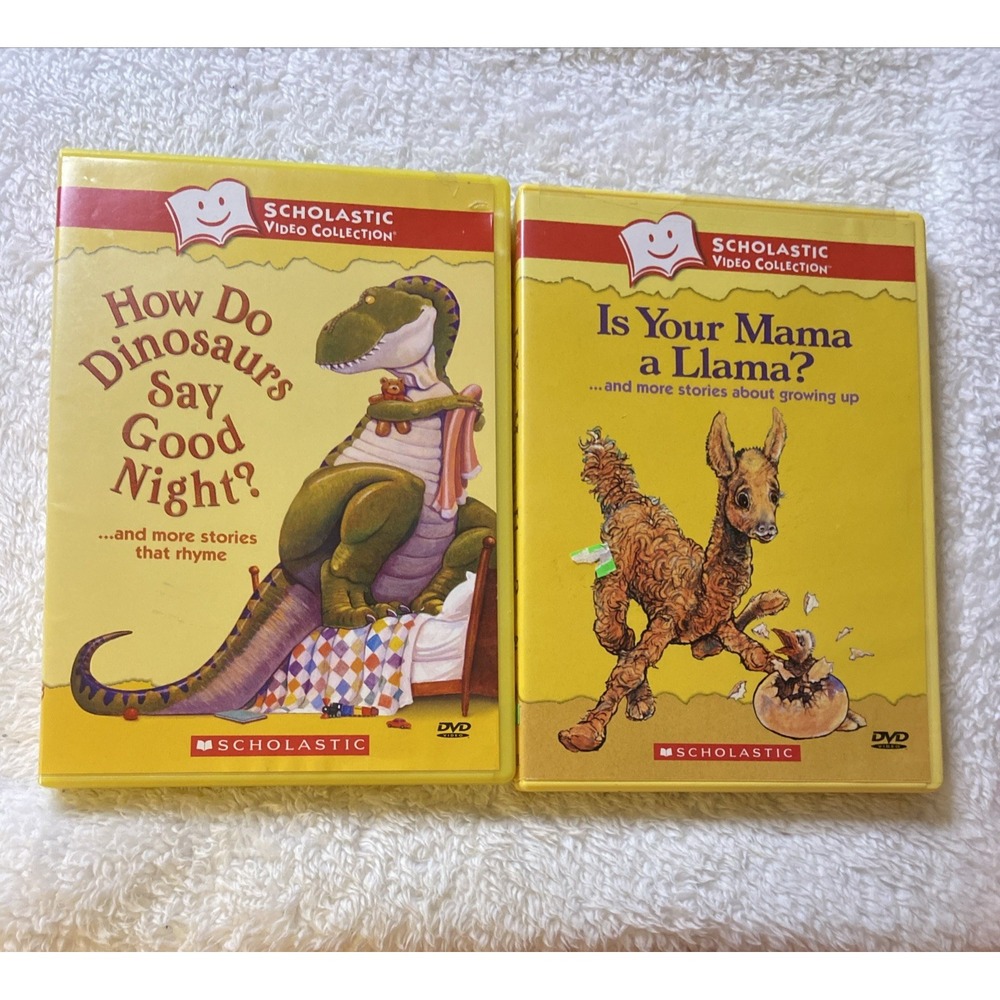 How Do Dinosaurs Say Goodnight & Is Your Mama A Llama Dvd Scholastic Video X2